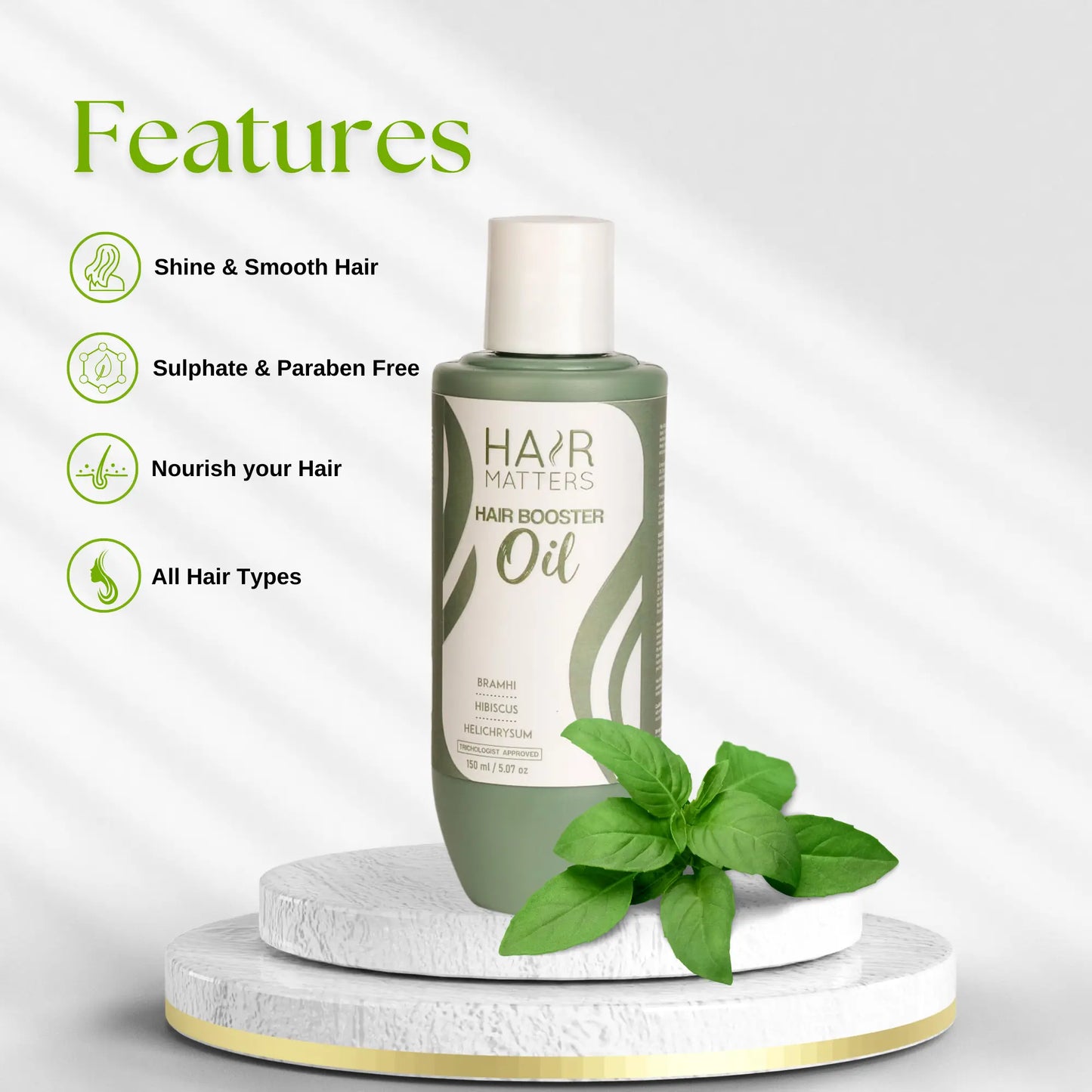 Hair Booster Oil | Apricot Kernel & Bakuchi Blend | Promotes Growth, Strengthens, Nourishes | 150ml